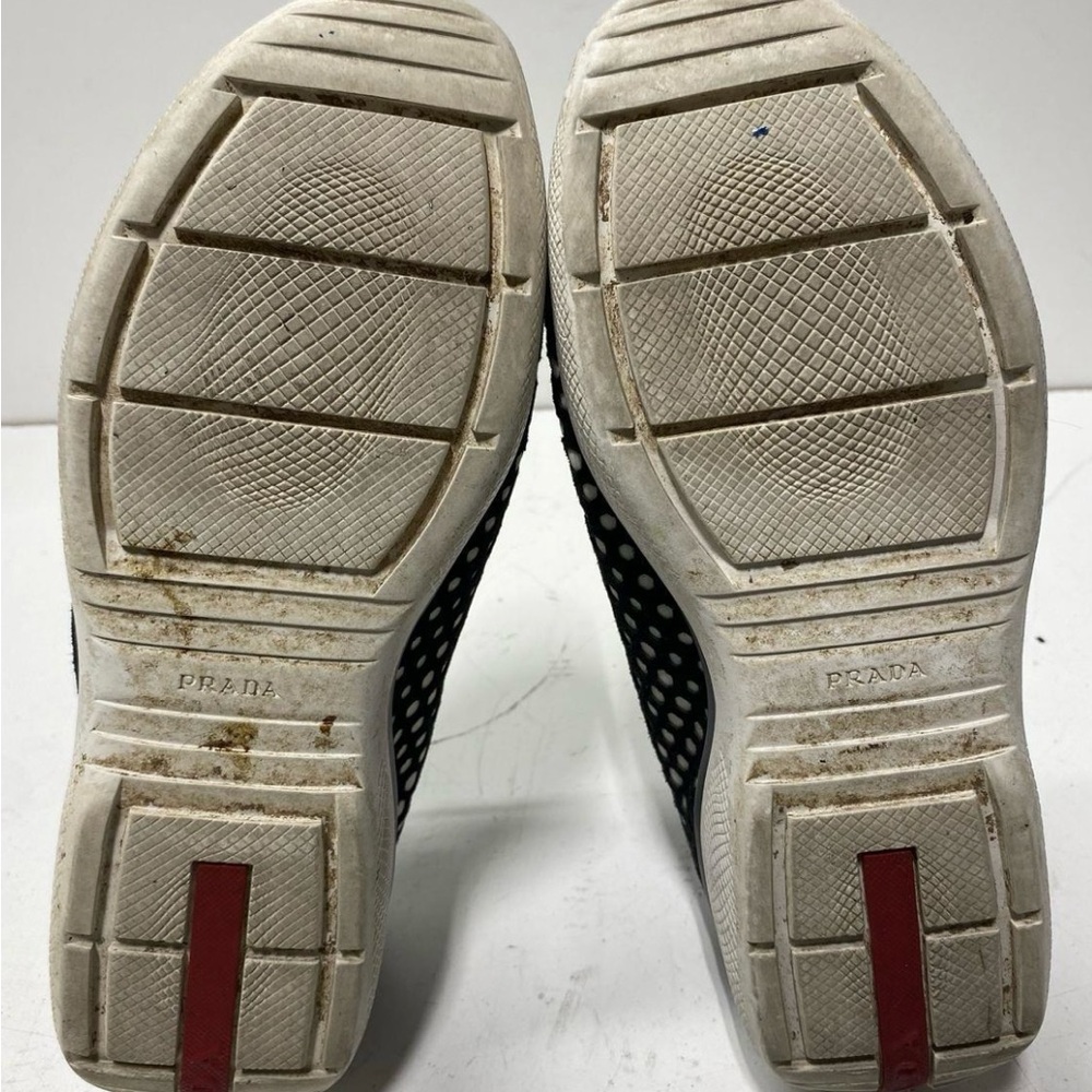 Prada Black and White Sneakers with Geometric Design - Picture 6 of 6